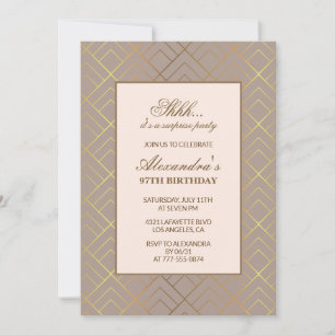 Invitación Fiesta sorpresa de oro cumpleaños 97