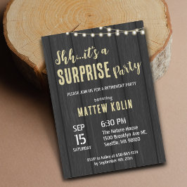 Invitación Fiesta sorpresa de retiro de foto de una farola ru