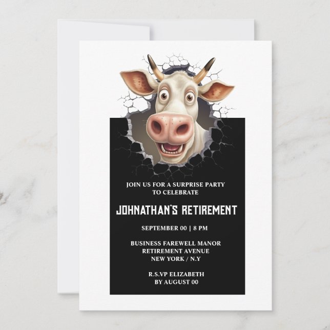 Invitación Fiesta sorpresa | Fundadosa actividad de retiro de (Anverso)