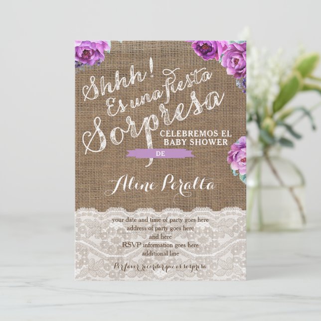 Invitación Fiesta sorpresa invita a la dama de Latina, Sorpre