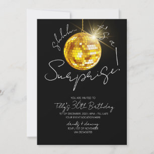 Invitación Fiesta sorpresa moderno de la bola disco de oro