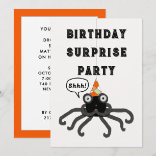 Invitación Fiesta sorpresa Octubre Halloween Cumpleaños