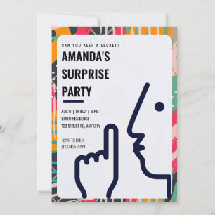Invitación Fiesta sorpresa personalizada ¿Puedes guardar un s