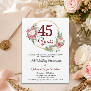 Invitación Fiesta Sorpresa por 45 Aniversario de Boda con Flo
