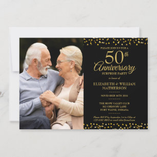 Invitación Fiesta Sorpresa por 50 Aniversario de Boda 2 Fotos