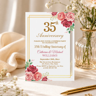 Invitación Fiesta sorpresa por el 35 aniversario de bodas con