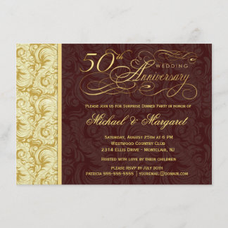 Invitación Fiesta Sorpresa por el 50 Aniversario - Damasco Do