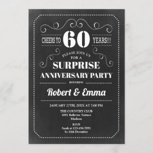 Invitación Fiesta Sorpresa por el 60º Aniversario - Pizarra