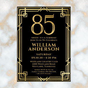 Invitación Fiesta Sorpresa por el 85 cumpleaños de Black Gold