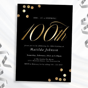 Invitación Fiesta sorpresa por el centenario Black Gold