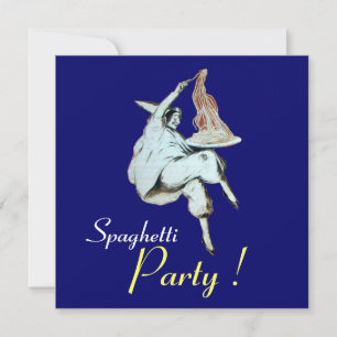 Invitación Fiesta SPAGHETTI, cena azul de COCINA ITALIANA