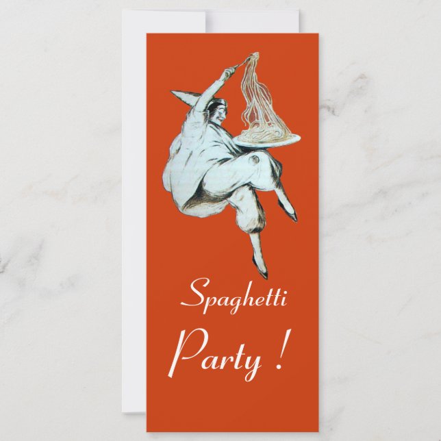 Invitación Fiesta SPAGHETTI, cena ITALIANA DE COCINA, brunch (Anverso)