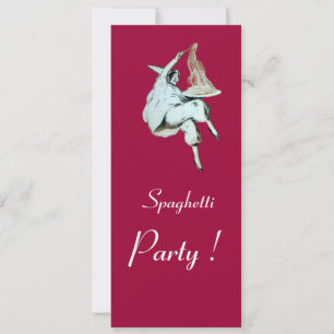Invitación Fiesta SPAGHETTI, cena ITALIANA DE COCINA, brunch