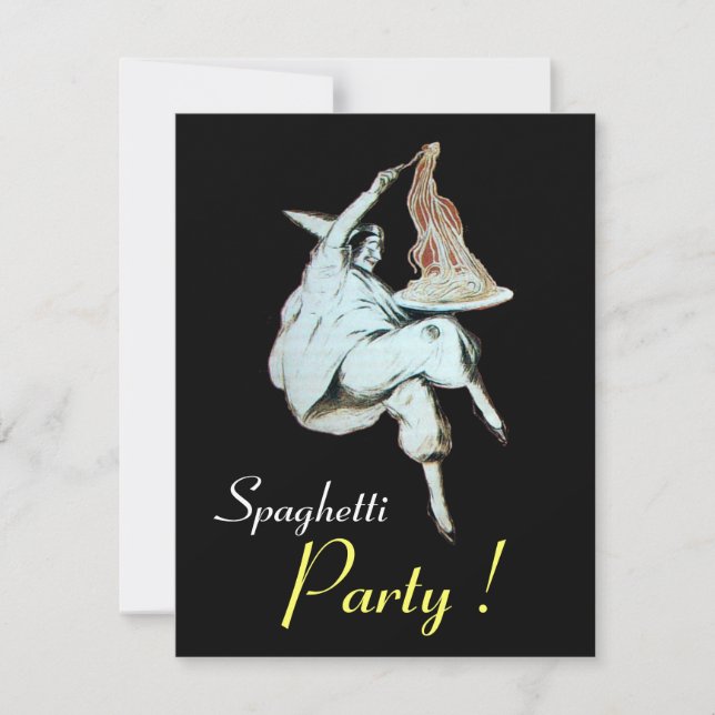 Invitación Fiesta SPAGHETTI, COCINA ITALIANA, cena roja, brun (Anverso)