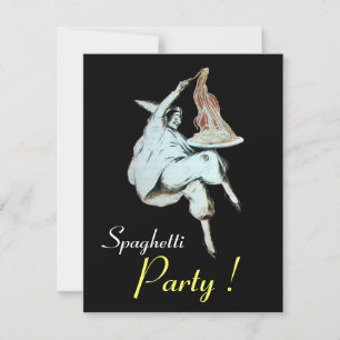 Invitación Fiesta SPAGHETTI, COCINA ITALIANA, cena roja, brun
