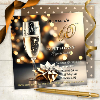 Invitación Fiesta Sparkling 60 cumpleaños