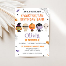 Invitación Fiesta Spooktacular de cumpleaños de Halloween