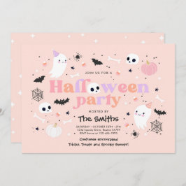 Invitación Fiesta Spooktacular De Halloween Tocó Fantasma Ros
