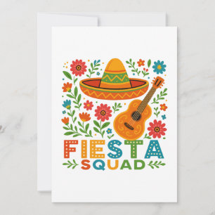 Invitación Fiesta Squad - Coloridas vibraciones Fiestas