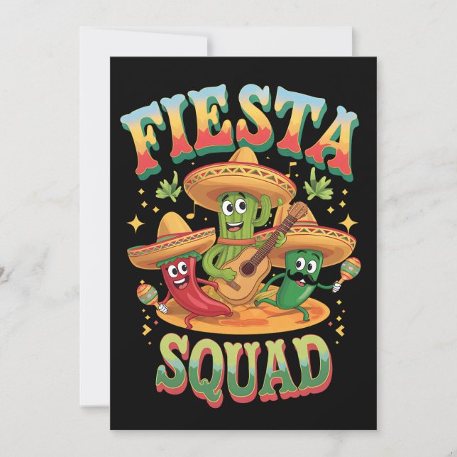 Invitación Fiesta Squad gracioso Cinco De Mayo Fiesta Mexican (Anverso)