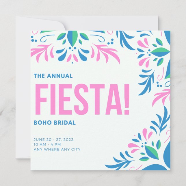 Invitación Fiesta Succulum Boho Bridal Brunch  (Anverso)