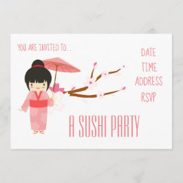 Invitación Fiesta sushi fiesta japonés