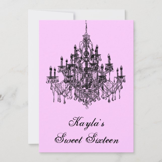 Invitación Fiesta Sweet 16 con araña rosa (Anverso)