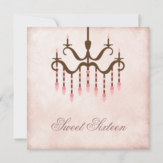 Invitación Fiesta Sweet 16 con araña rosa (Anverso)
