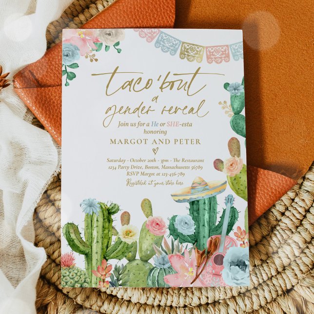 Invitación Fiesta Taco 'Bout A Gender Reval Cactus Fiesta (Subido por el creador)
