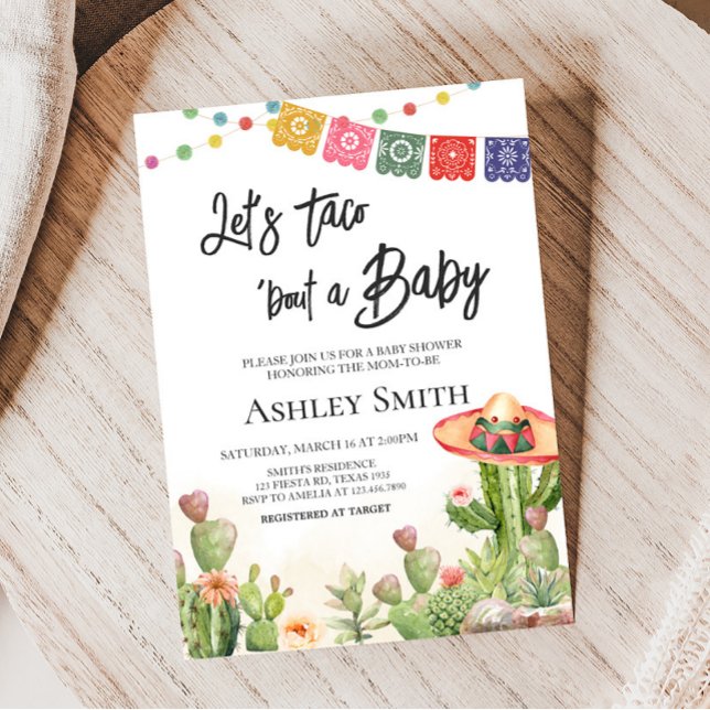 Invitación Fiesta Taco 'Bout Baby Shower (Cinco De Mayo Taco Bout Baby Shower Invitation)