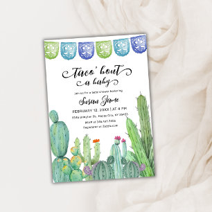 Invitación Fiesta Taco 'Bout Cactus Baby Shower