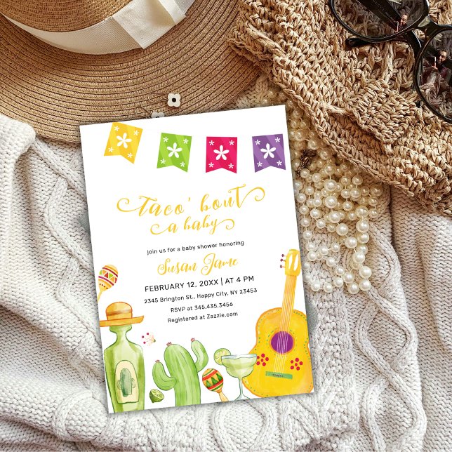 Invitación Fiesta Taco 'Bout Cactus Lime Baby Shower (Fiesta Taco 'Bout Cactus Lime Baby Shower Invitation)