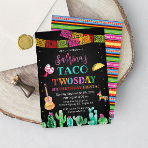 Invitación Fiesta Taco Dos Sábados Segundo Chica de Invitació