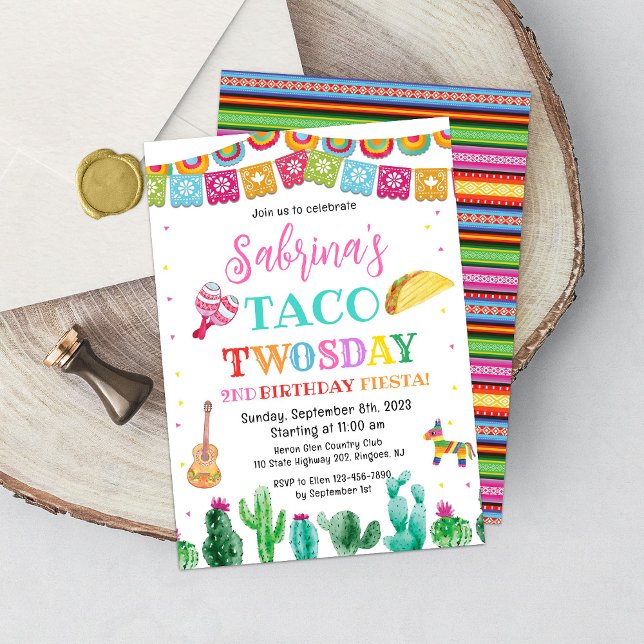 Invitación Fiesta Taco Dos Sábados Segundo Chica de Invitació (Subido por el creador)