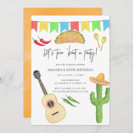 Invitación Fiesta Taco Mexicana Fiesta Cumpleaños Fiesta