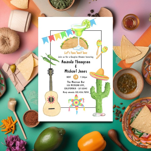 Invitación Fiesta Taco mexicano 'sobre ducha de parejas de am (Subido por el creador)