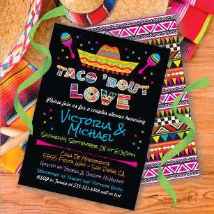 Invitación Fiesta taco mexicano sobre ducha de parejas de amo