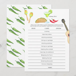 Invitación Fiesta Taco mexicano sobre el juego del amor