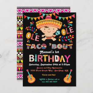 Invitación Fiesta Taco mexicano sobre el primer cumpleaños