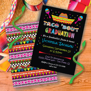 Invitación Fiesta taco mexicano sobre la fiesta de graduación