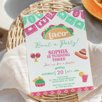 Fiesta Taco Rosa Moderno Sobre Un Cumpleaños Fiest