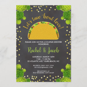 Invitación Fiesta Taco Sobre Amor Ducha Nupcial para Parejas
