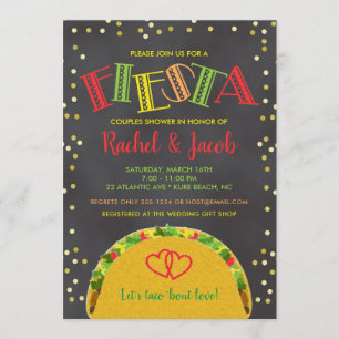 Invitación Fiesta Taco Sobre Amor Ducha Nupcial para Parejas