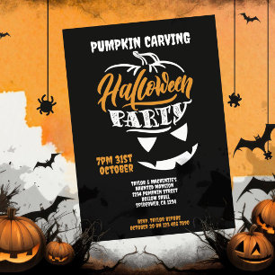 Invitación Fiesta tallador de calabaza de Halloween