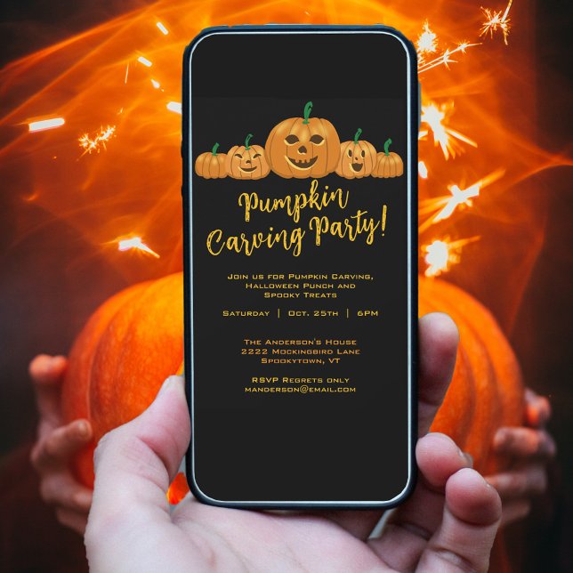 Invitación Fiesta tallador de calabaza de Halloween (Subido por el creador)