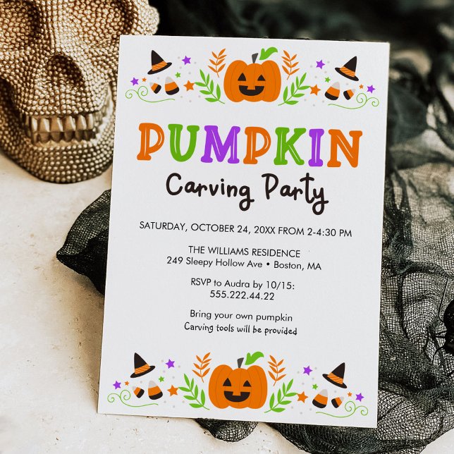 Invitación Fiesta tallador de calabaza de Halloween (Subido por el creador)