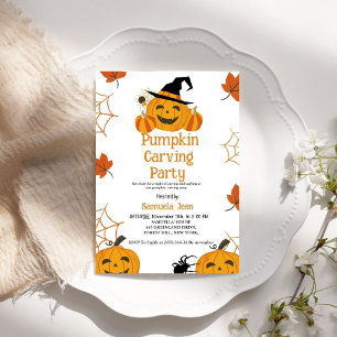 Invitación Fiesta tallador de calabaza de Halloween