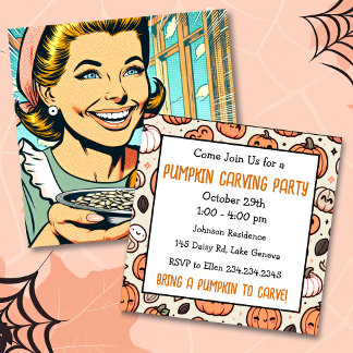 Invitación Fiesta tallador de calabaza de Halloween