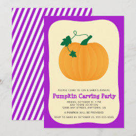 Invitación Fiesta tallador de calabaza de Halloween