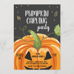 Invitación Fiesta tallador de calabaza tembloroso cumpleaños
